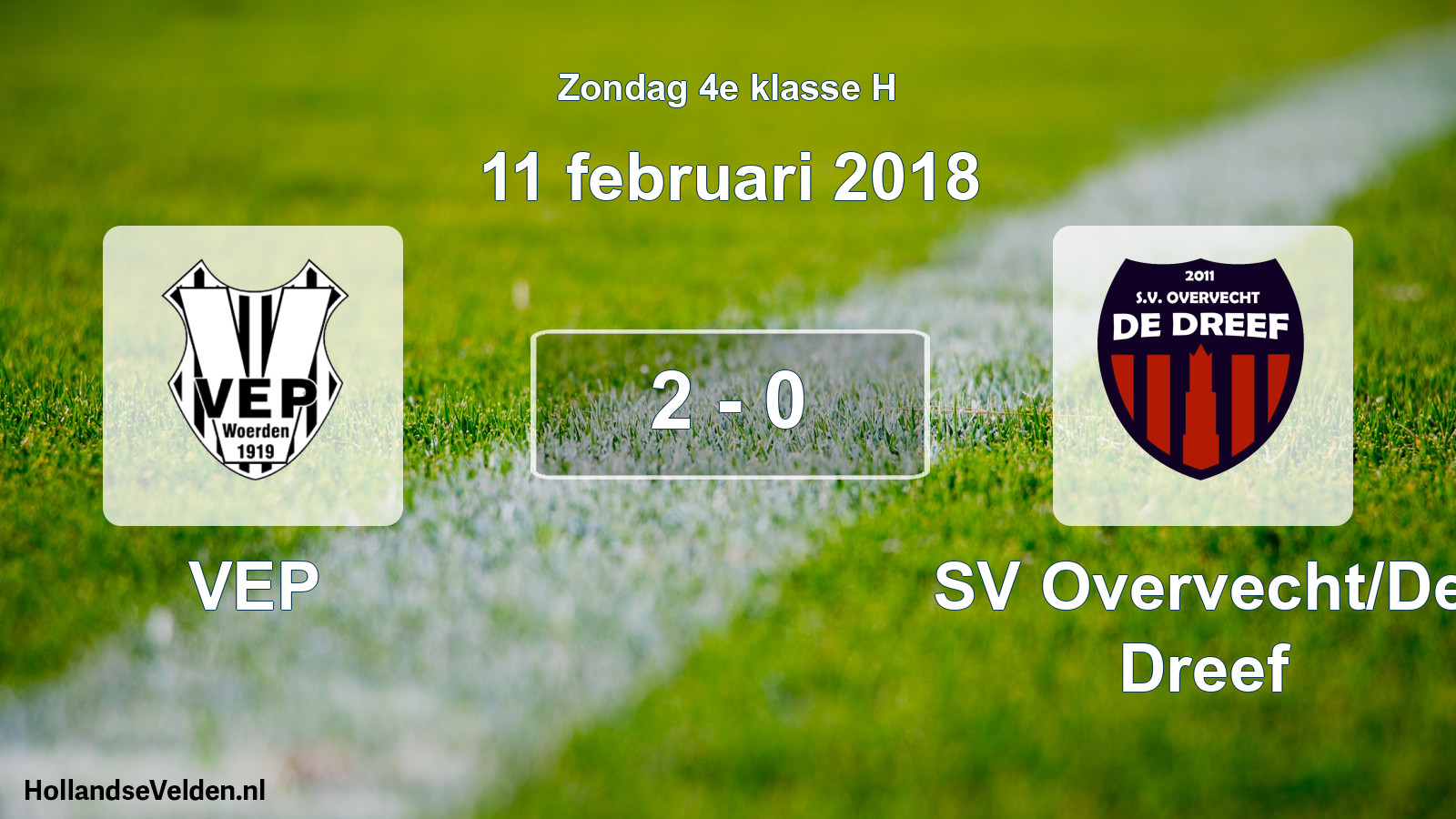 Total number of matches played: VEP - SV Overvecht/De Dreef 2 - 0 (11 February 2018)