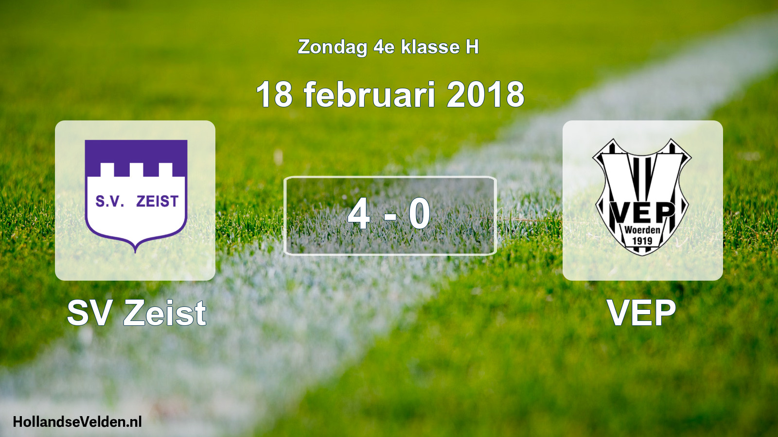 Total number of matches played: SV Zeist - VEP 4 - 0 (18 February 2018)