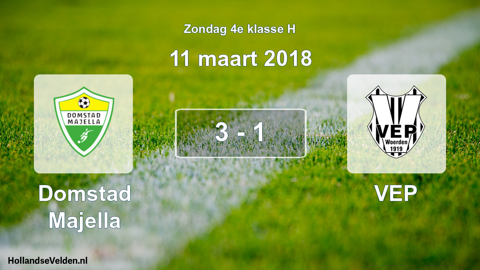 Total number of matches played: Domstad Majella - VEP 3 - 1 (11 March 2018)