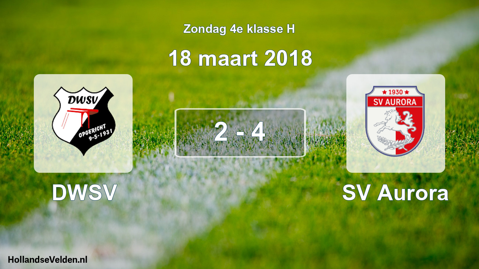 Total number of matches played: DWSV - SV Aurora 2 - 4 (18 March 2018)
