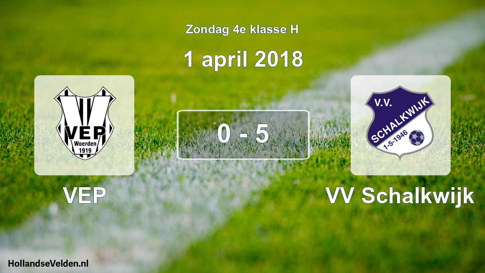 Total number of matches played: VEP - VV Schalkwijk 0 - 5 (1 April 2018)
