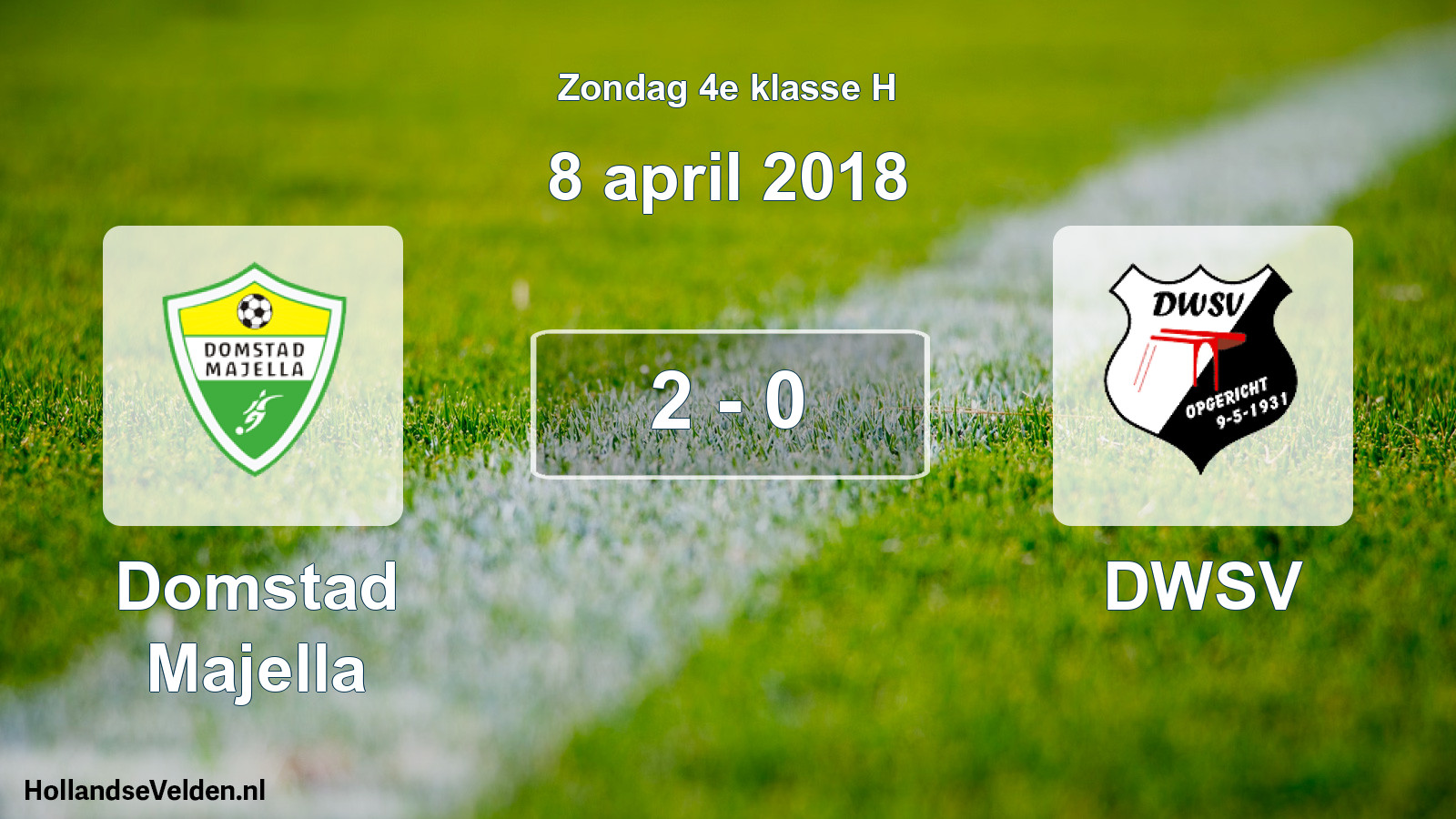 Total number of matches played: Domstad Majella - DWSV 2 - 0 (8 April 2018)