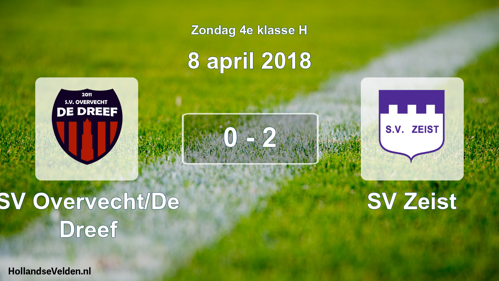 Total number of matches played: SV Overvecht/De Dreef - SV Zeist 0 - 2 (8 April 2018)
