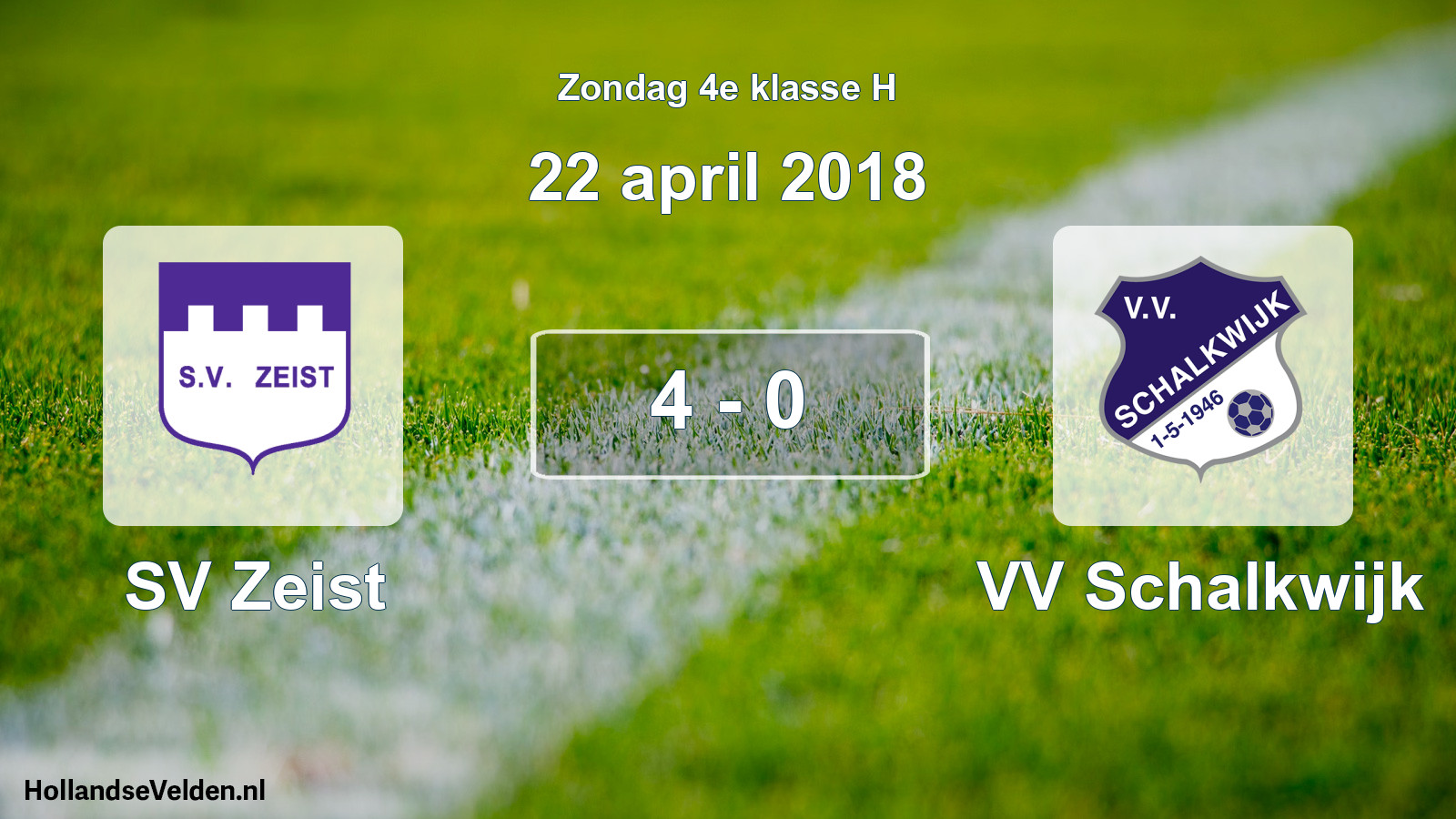 Total number of matches played: SV Zeist - VV Schalkwijk 4 - 0 (22 April 2018)