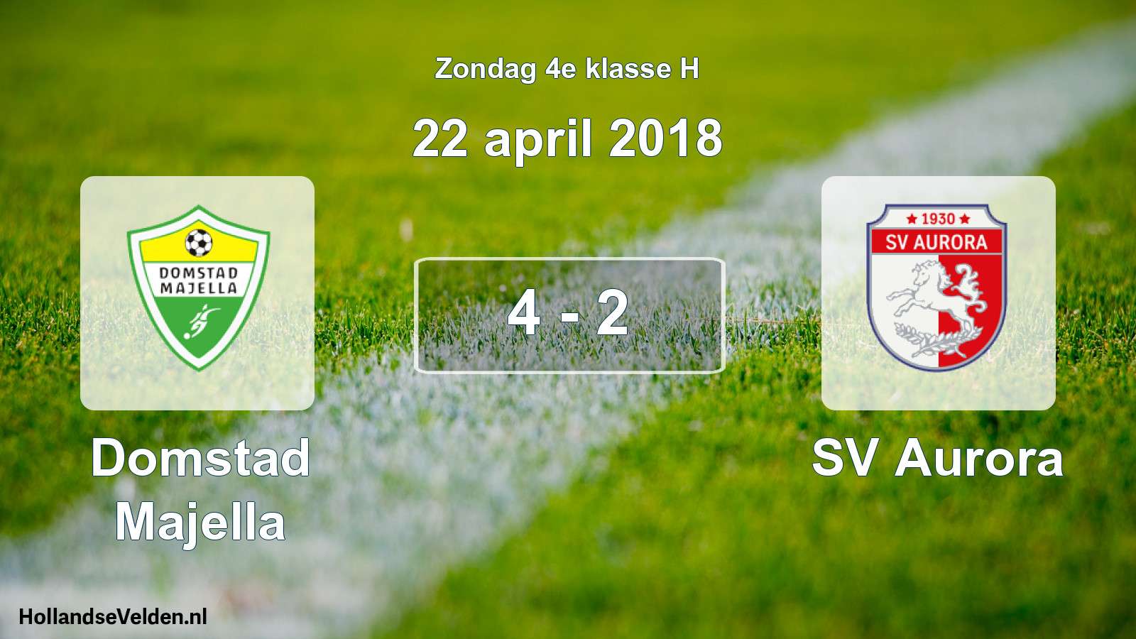 Total number of matches played: Domstad Majella - SV Aurora 4 - 2 (22 April 2018)