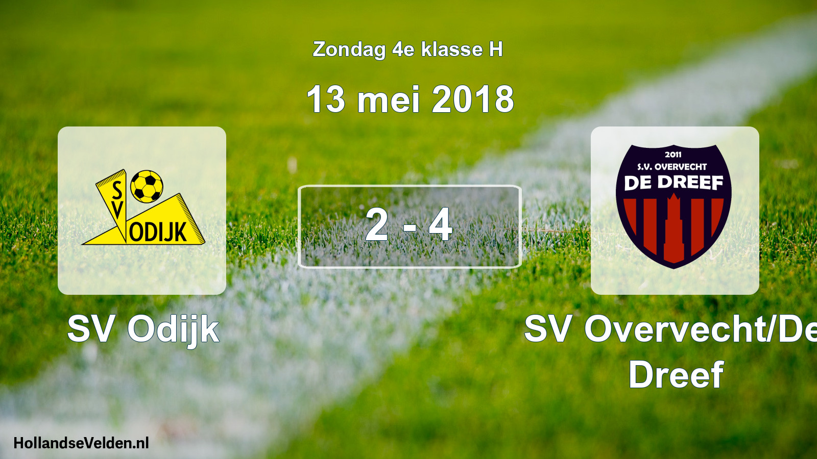 Total number of matches played: SV Odijk - SV Overvecht/De Dreef 2 - 4 (13 May 2018)