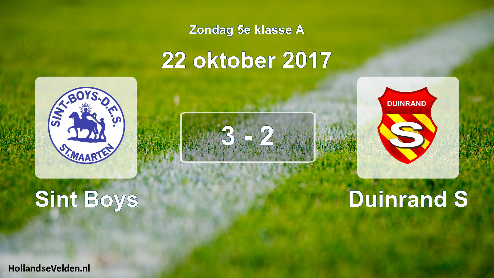 Total number of matches played: Sint Boys - Duinrand S 3 - 2 (22 October 2017)