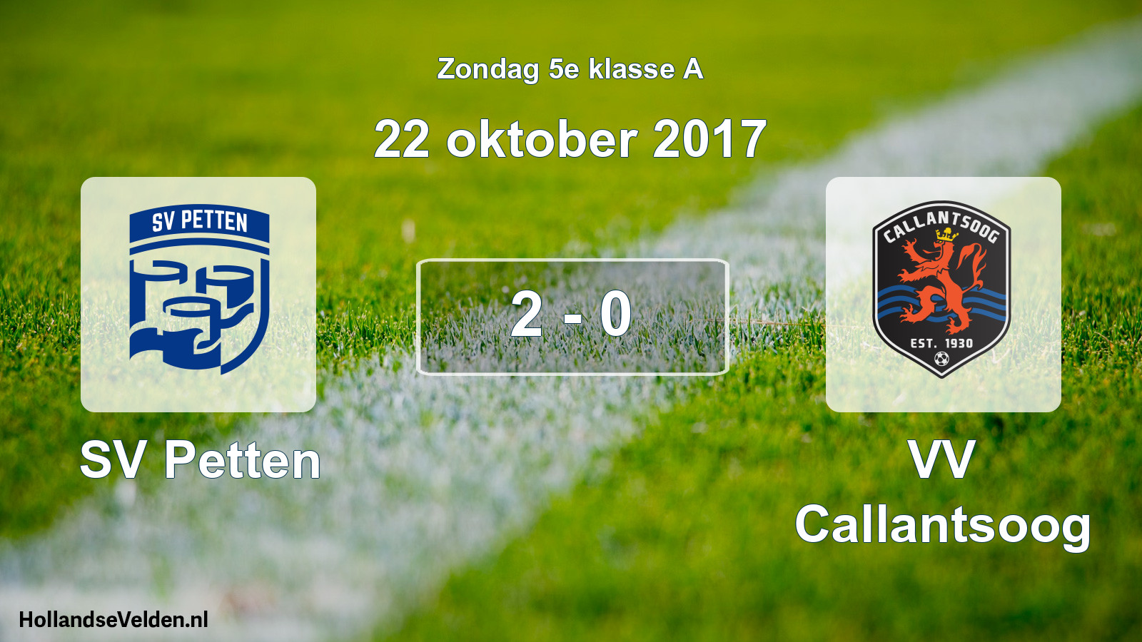 Total number of matches played: SV Petten - VV Callantsoog 2 - 0 (22 October 2017)