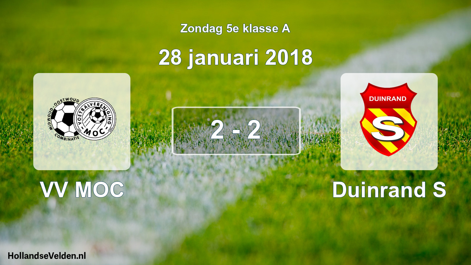 Total number of matches played: VV MOC - Duinrand S 2 - 2 (28 January 2018)