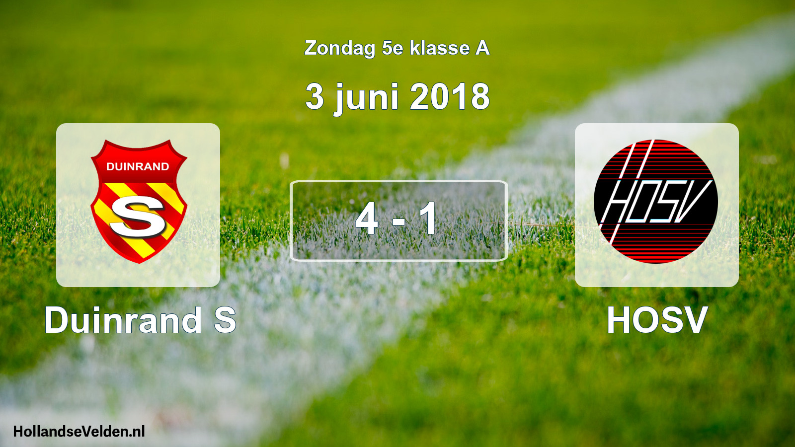 Total number of matches played: Duinrand S - HOSV 4 - 1 (3 June 2018)