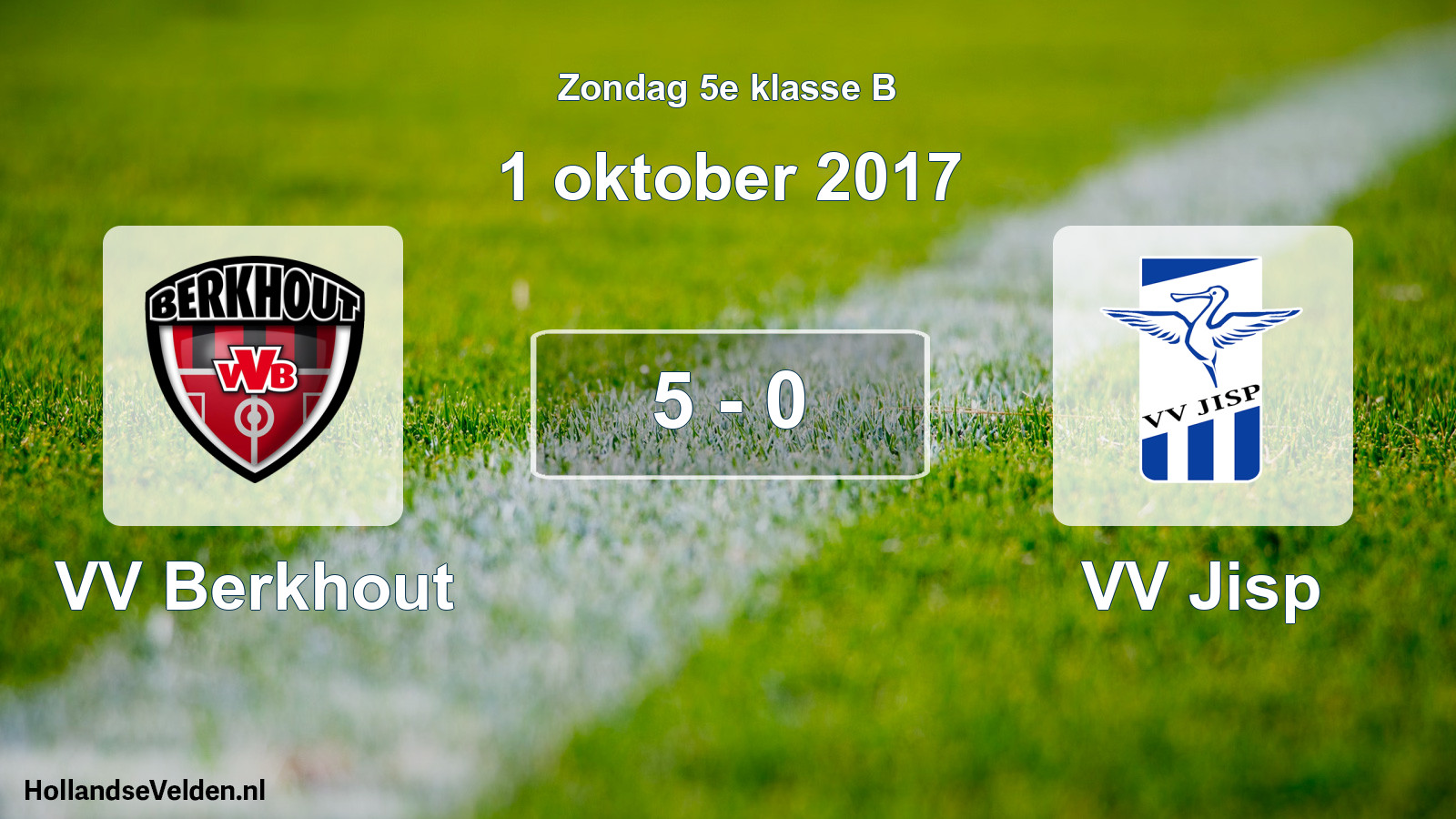 Total number of matches played: VV Berkhout - VV Jisp 5 - 0 (1 October 2017)