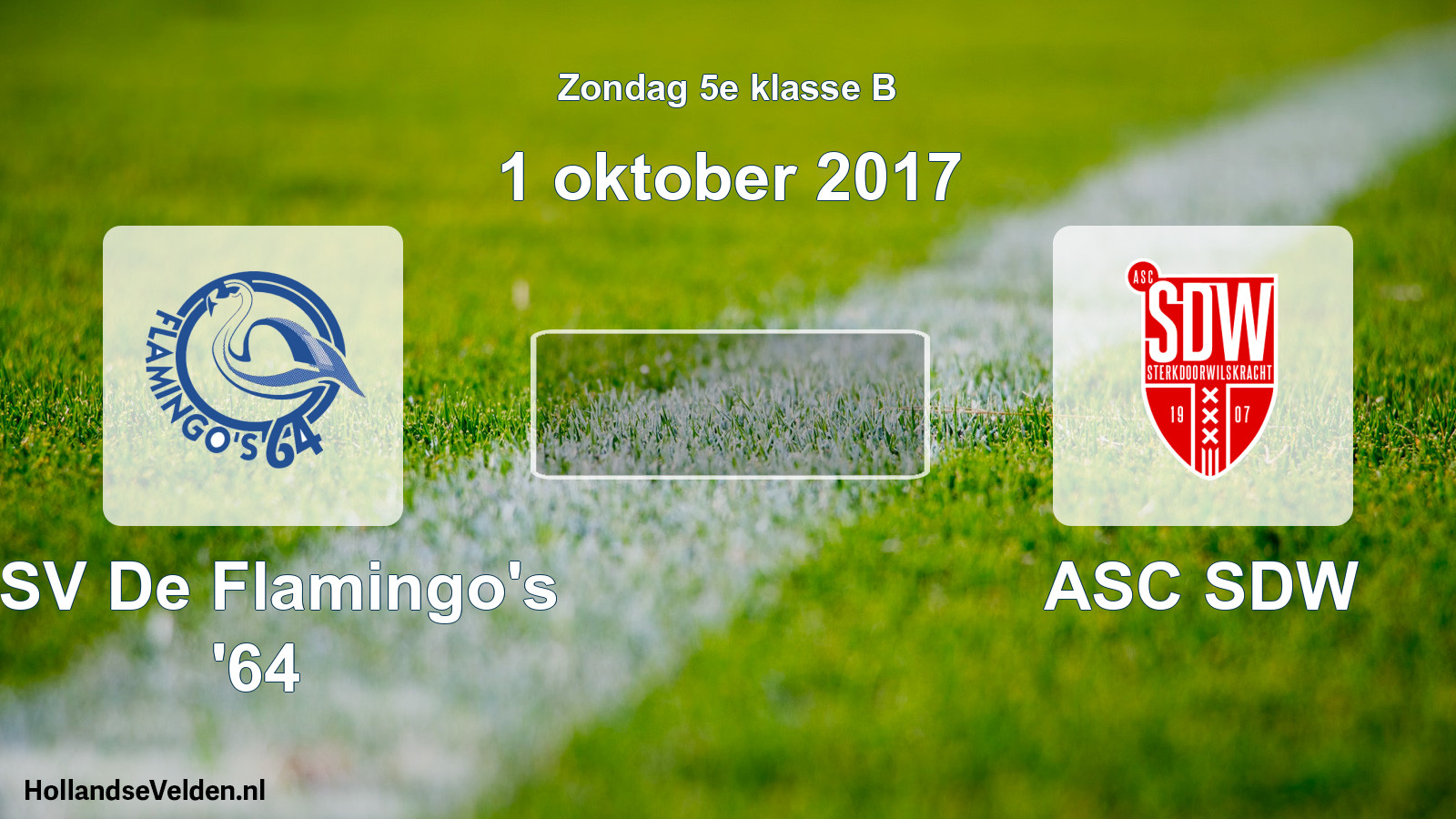 Scheduled Match: ASV De Flamingo's '64 - ASC SDW (1 October 2017)