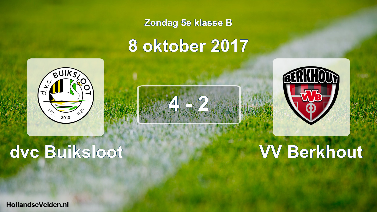 Total number of matches played: dvc Buiksloot - VV Berkhout 4 - 2 (8 October 2017)