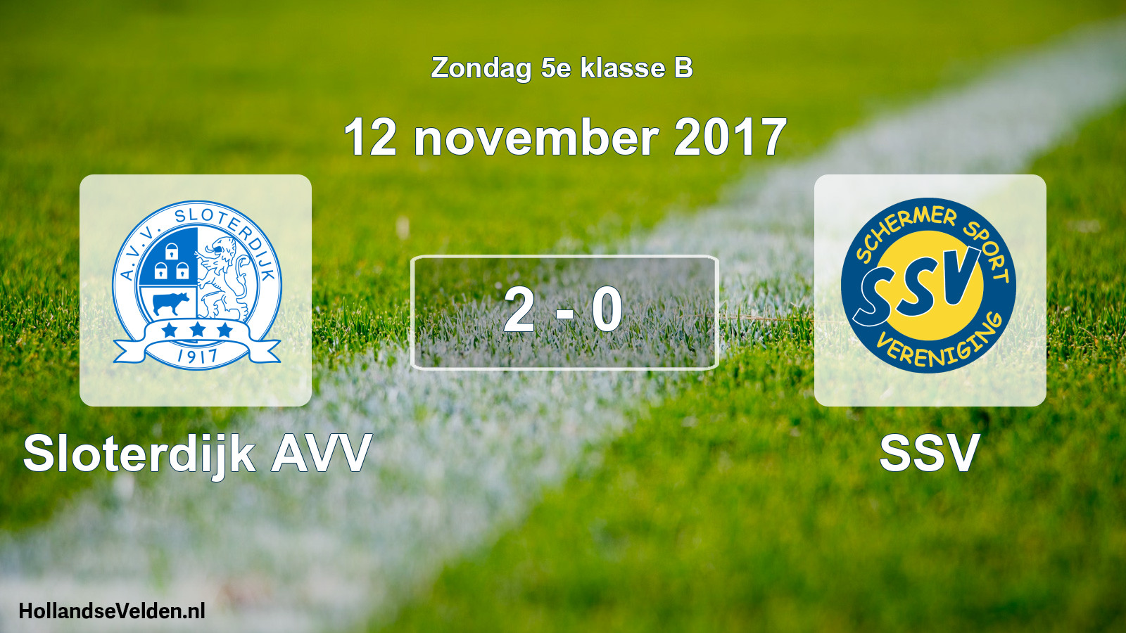 Total number of matches played: Sloterdijk AVV - SSV 2 - 0 (12 November 2017)