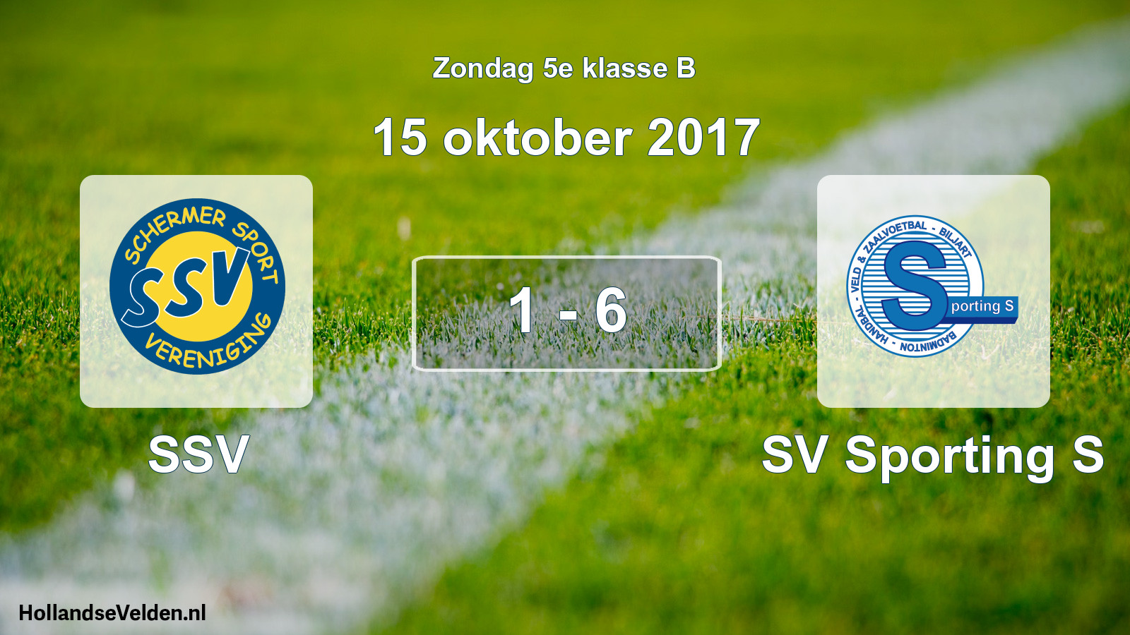 Total number of matches played: SSV - SV Sporting S 1 - 6 (15 October 2017)