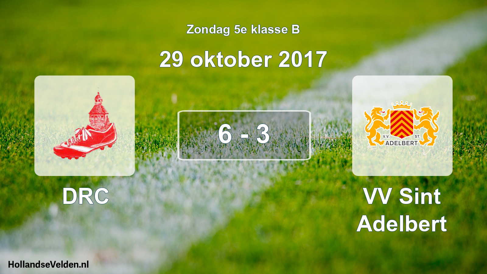 Total number of matches played: DRC - VV Sint Adelbert 6 - 3 (29 October 2017)