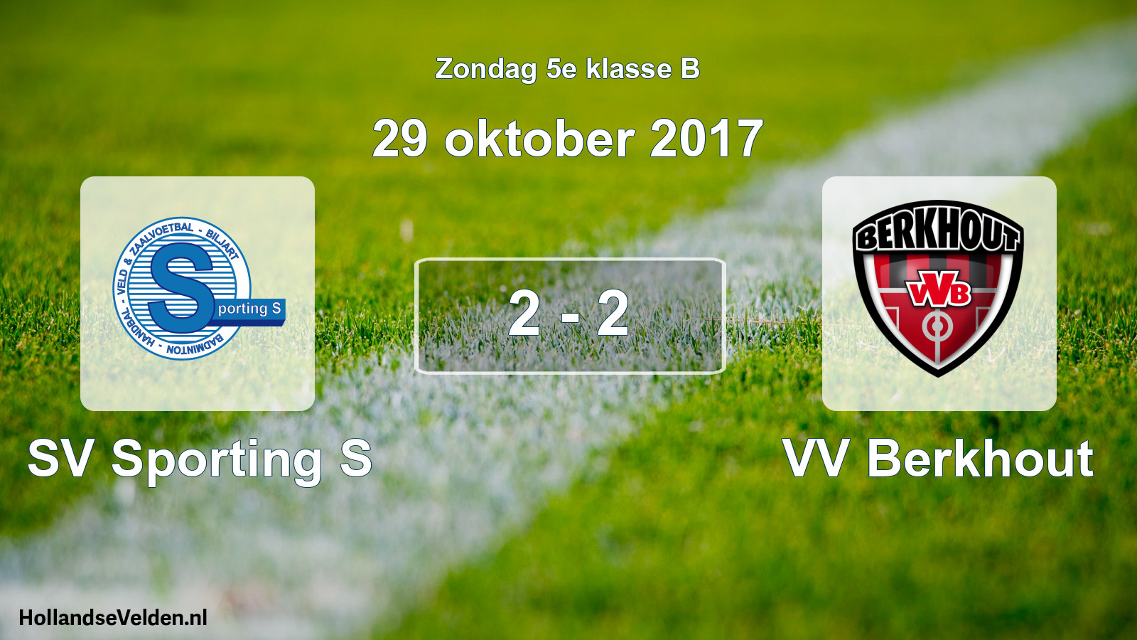 Total number of matches played: SV Sporting S - VV Berkhout 2 - 2 (29 October 2017)