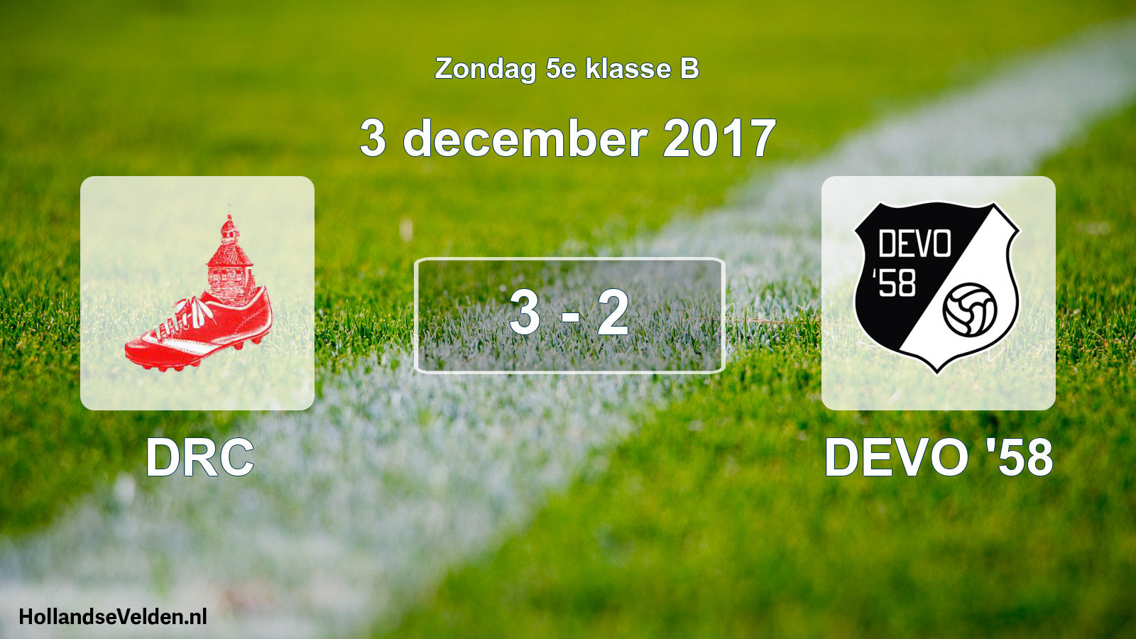 Total number of matches played: DRC - DEVO '58 3 - 2 (3 December 2017)