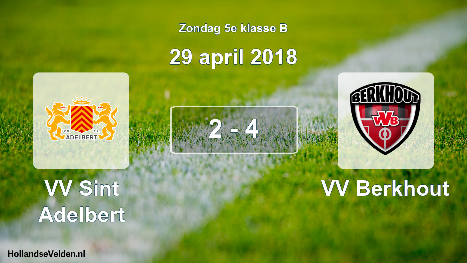 Total number of matches played: VV Sint Adelbert - VV Berkhout 2 - 4 (29 April 2018)