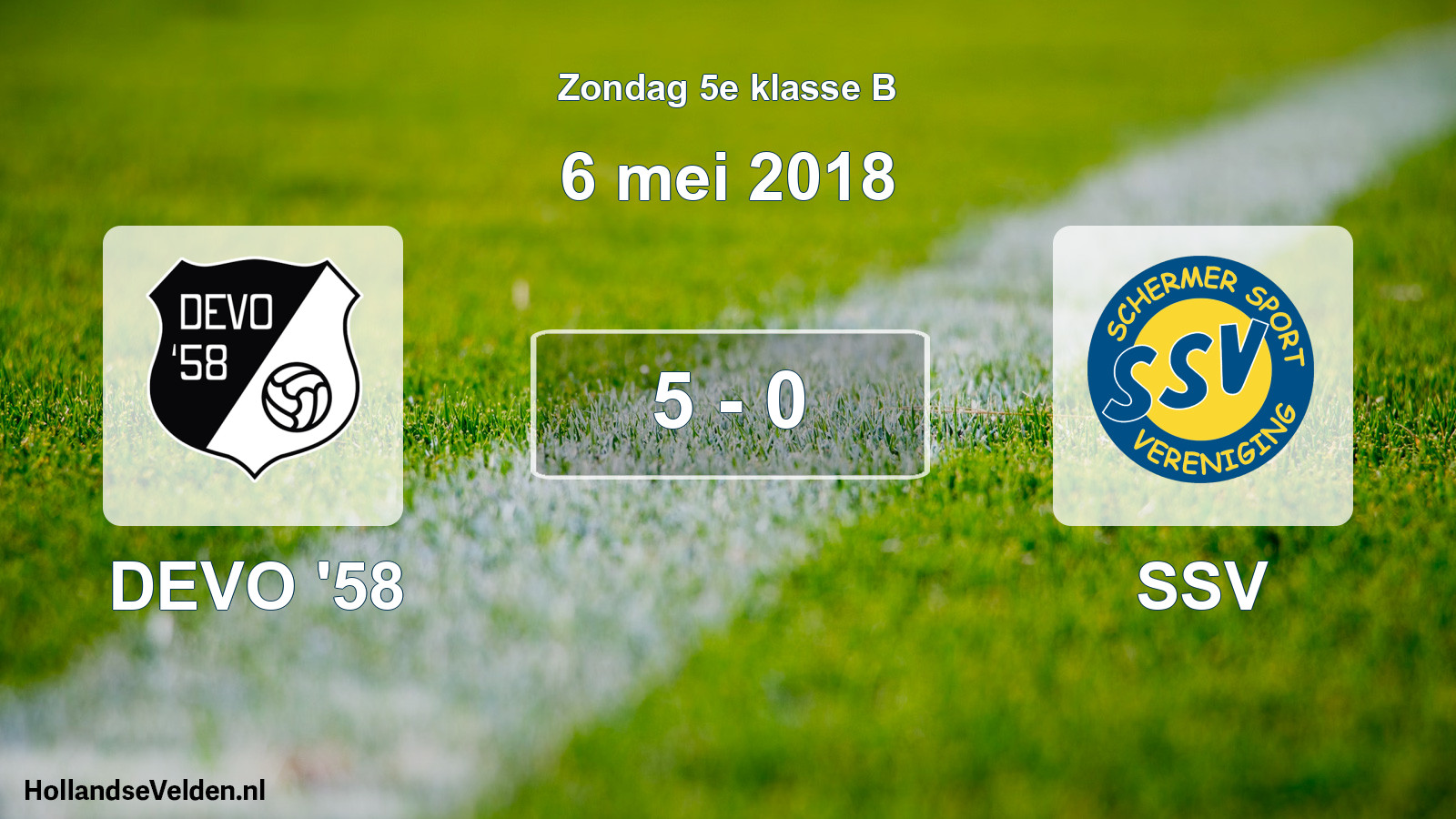 Total number of matches played: DEVO '58 - SSV 5 - 0 (6 May 2018)
