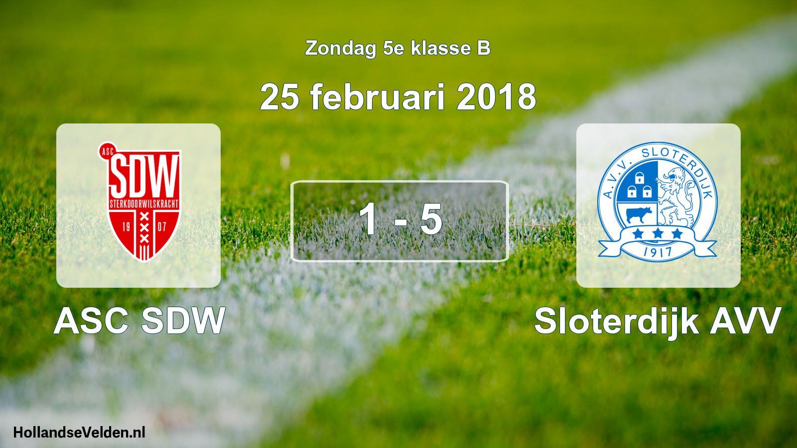 Total number of matches played: ASC SDW - Sloterdijk AVV 1 - 5 (25 February 2018)