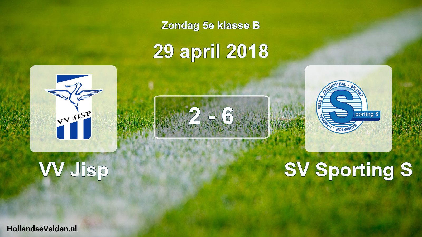 Total number of matches played: VV Jisp - SV Sporting S 2 - 6 (29 April 2018)
