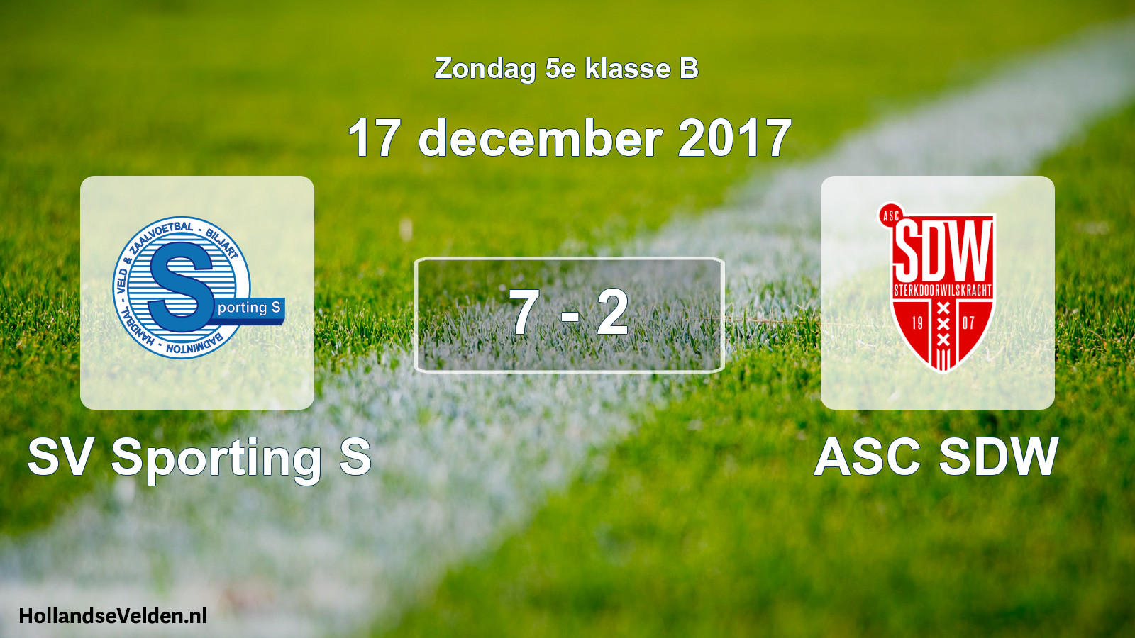 Total number of matches played: SV Sporting S - ASC SDW 7 - 2 (17 December 2017)