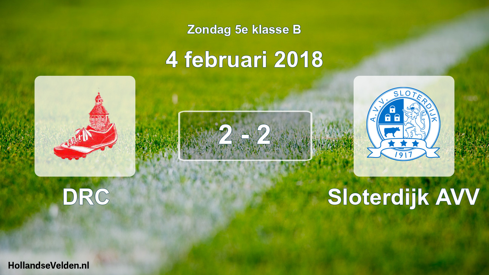 Total number of matches played: DRC - Sloterdijk AVV 2 - 2 (4 February 2018)