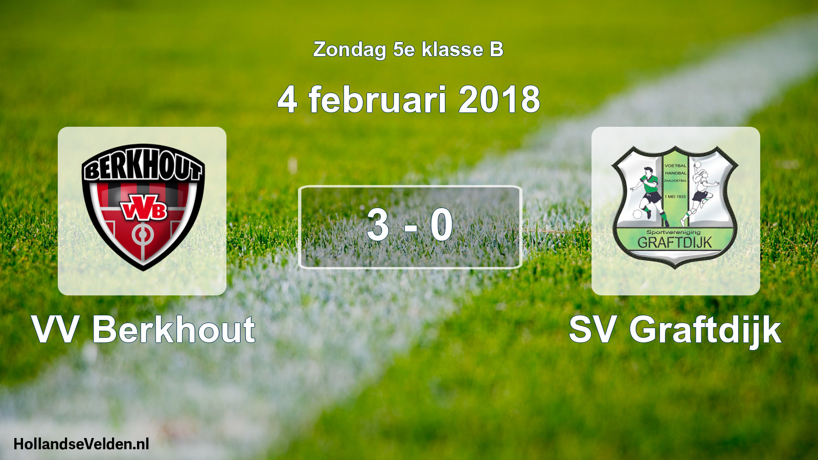 Total number of matches played: VV Berkhout - SV Graftdijk 3 - 0 (4 February 2018)