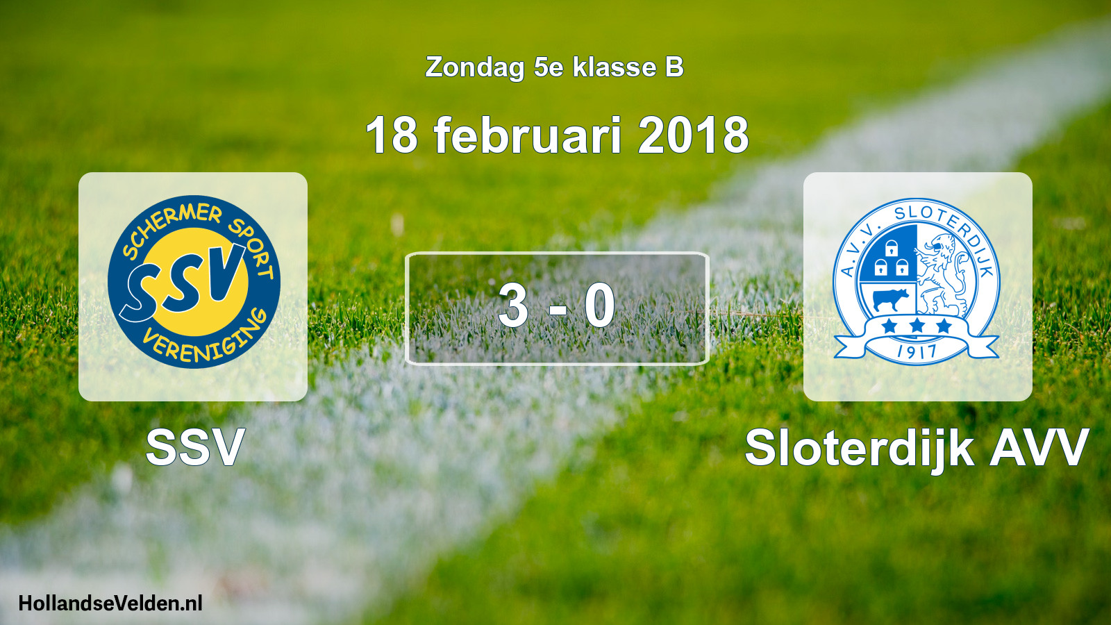 Total number of matches played: SSV - Sloterdijk AVV 3 - 0 (18 February 2018)