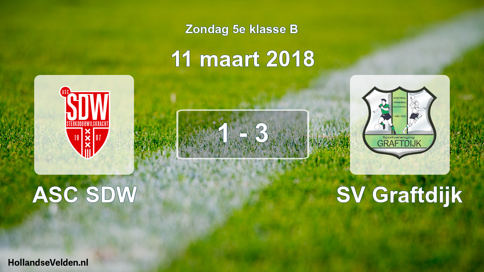 Total number of matches played: ASC SDW - SV Graftdijk 1 - 3 (11 March 2018)