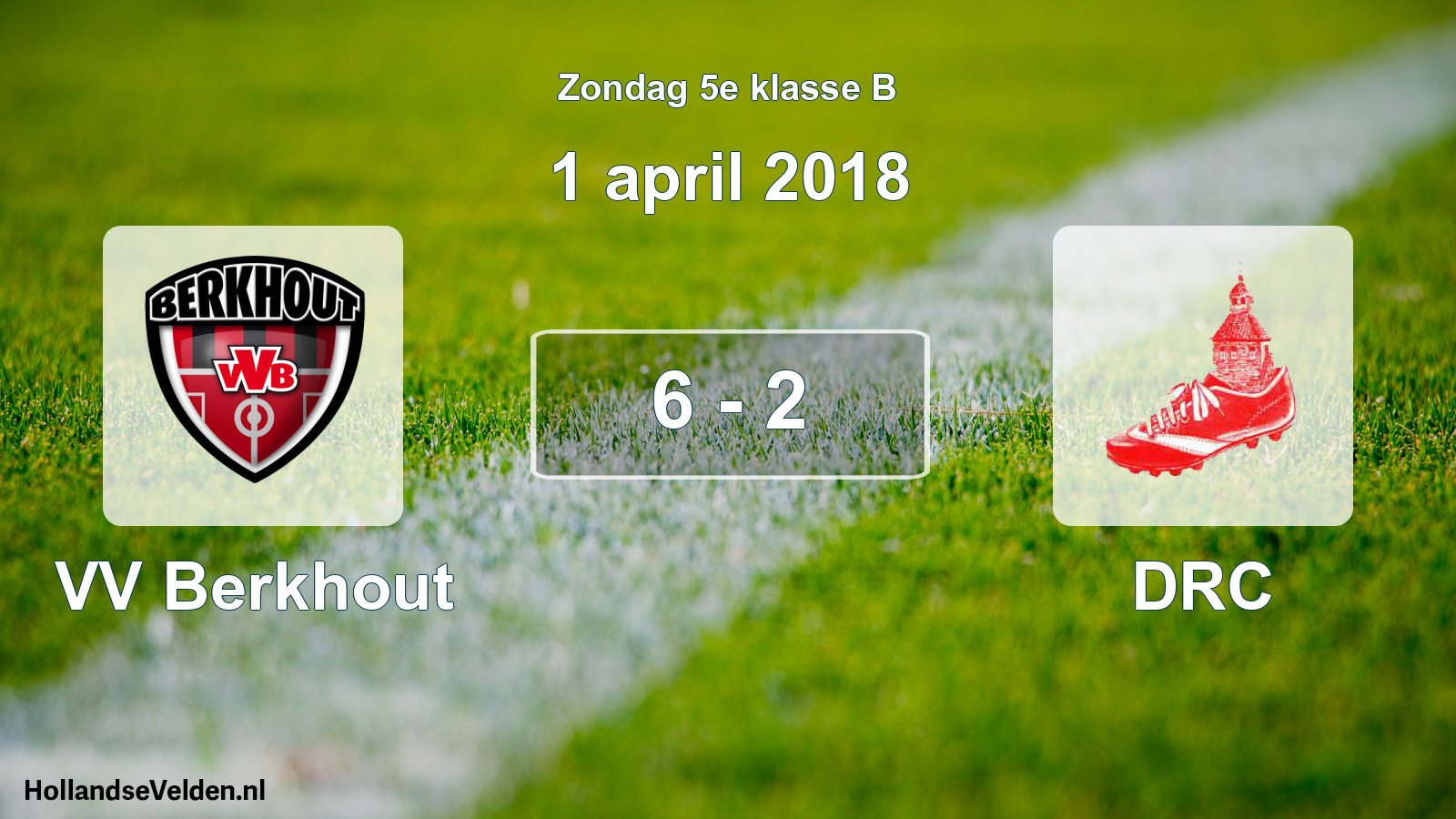 Total number of matches played: VV Berkhout - DRC 6 - 2 (1 April 2018)