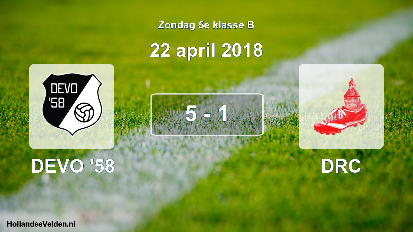Total number of matches played: DEVO '58 - DRC 5 - 1 (22 April 2018)