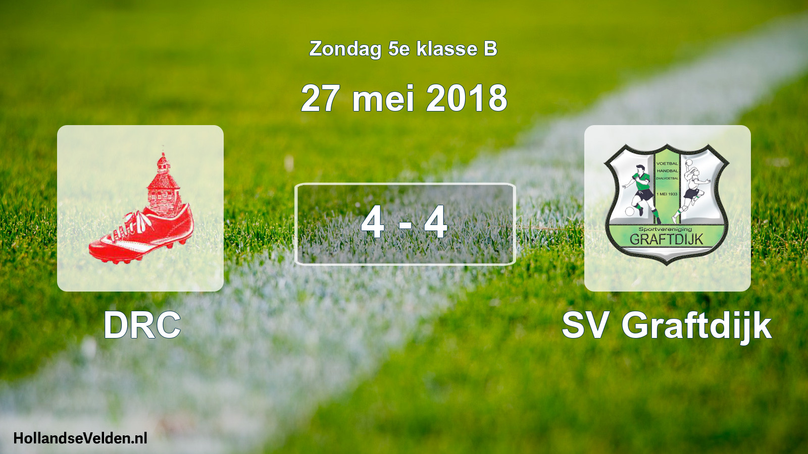 Total number of matches played: DRC - SV Graftdijk 4 - 4 (27 May 2018)