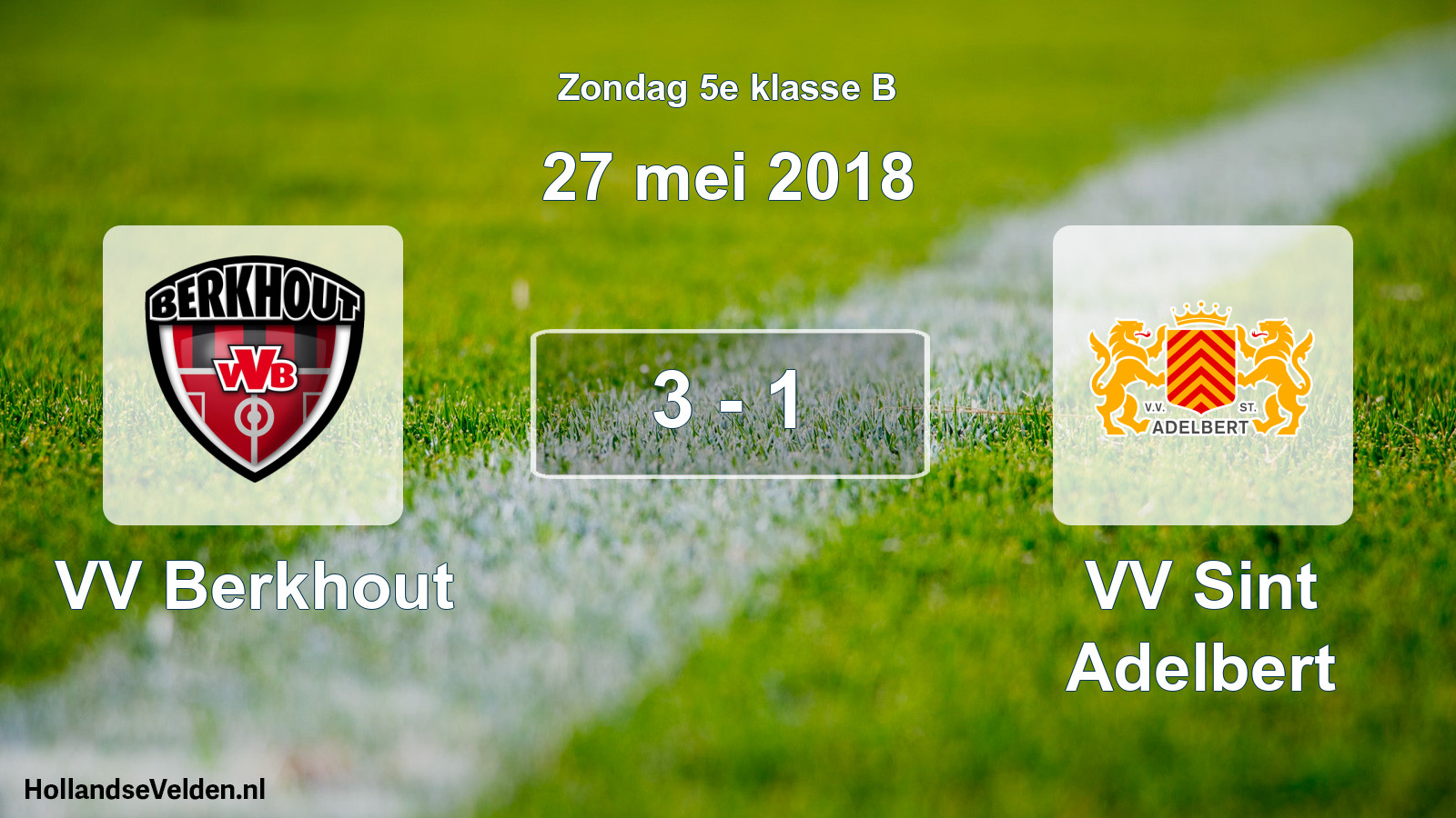 Total number of matches played: VV Berkhout - VV Sint Adelbert 3 - 1 (27 May 2018)