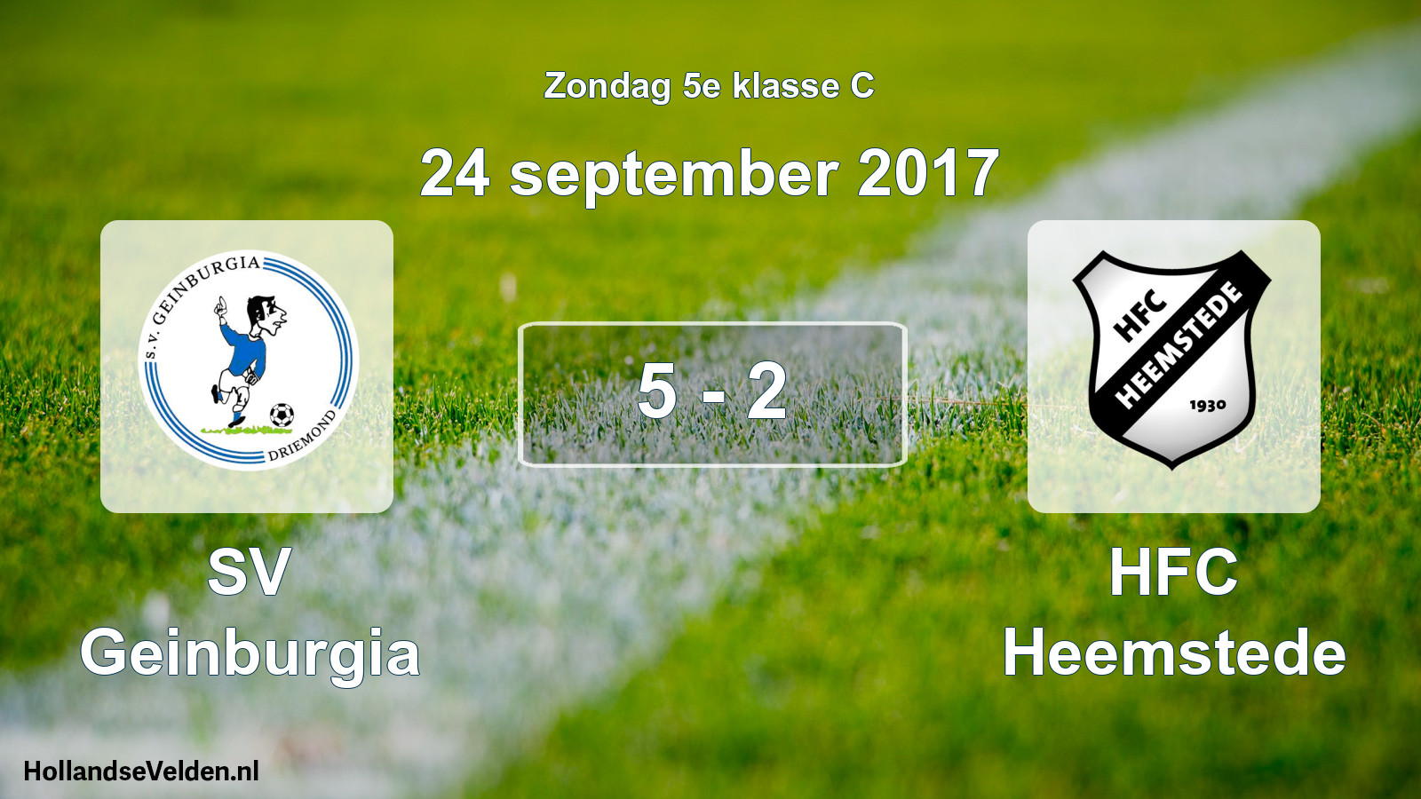 Total number of matches played: SV Geinburgia - HFC Heemstede 5 - 2 (24 September 2017)