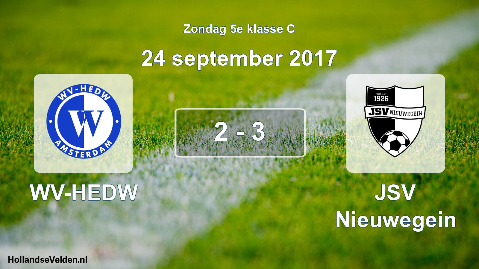 Total number of matches played: WV-HEDW - JSV Nieuwegein 2 - 3 (24 September 2017)