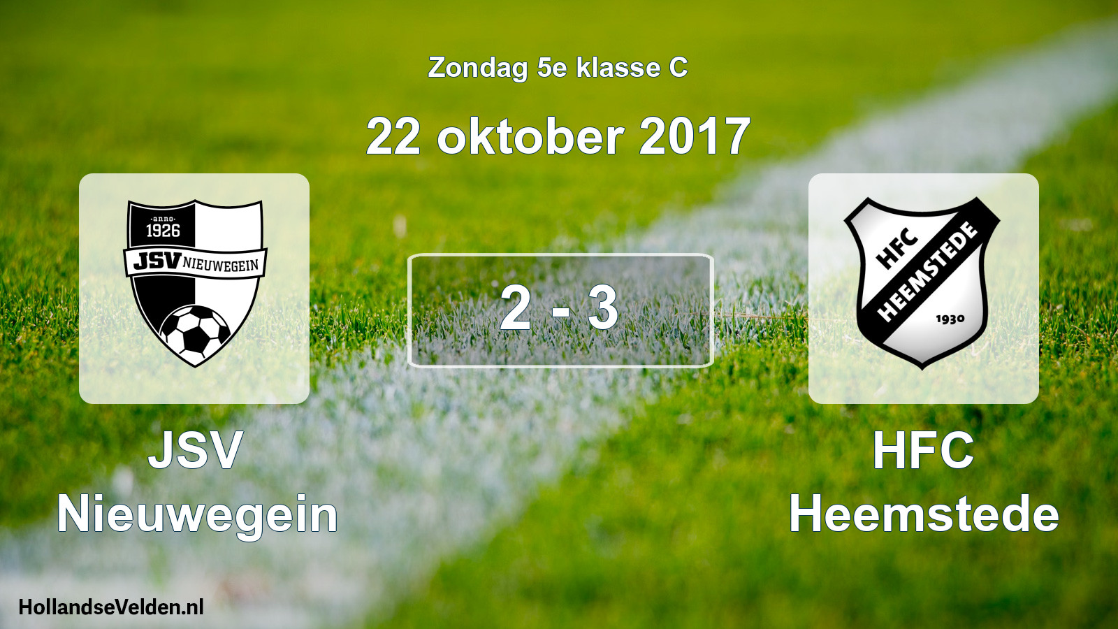 Total number of matches played: JSV Nieuwegein - HFC Heemstede 2 - 3 (22 October 2017)