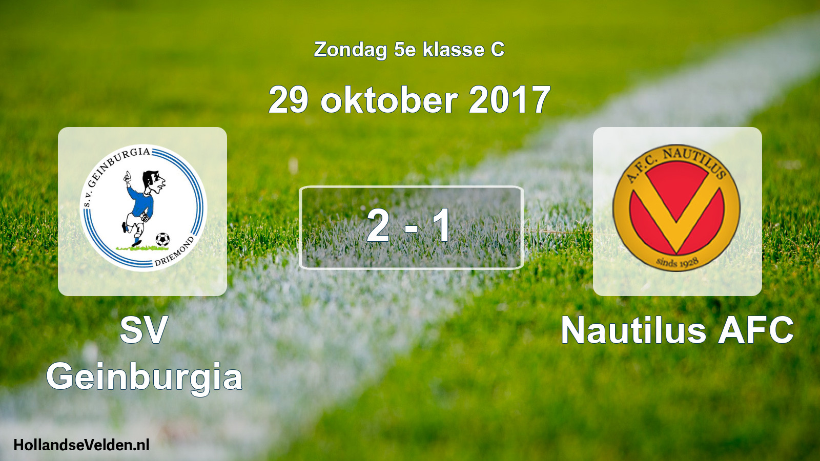 Total number of matches played: SV Geinburgia - Nautilus AFC 2 - 1 (29 October 2017)