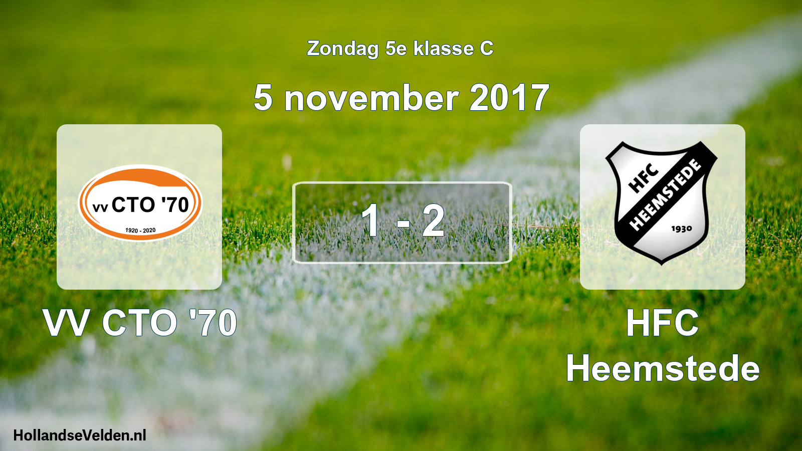 Total number of matches played: VV CTO '70 - HFC Heemstede 1 - 2 (5 November 2017)