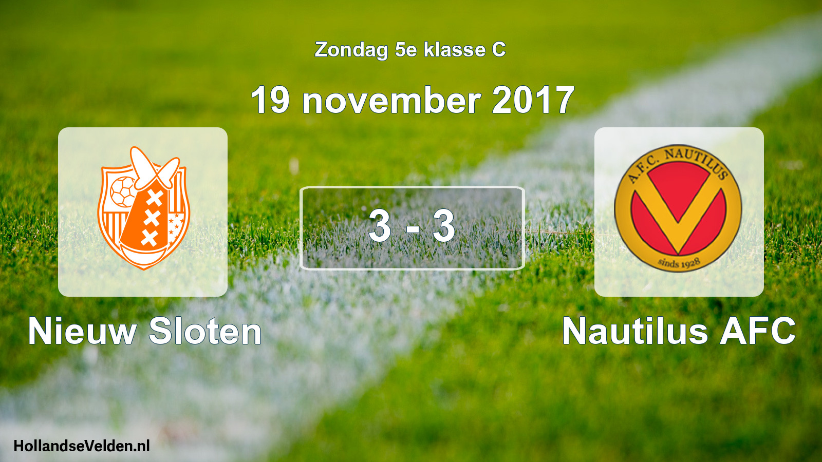 Total number of matches played: Nieuw Sloten - Nautilus AFC 3 - 3 (19 November 2017)