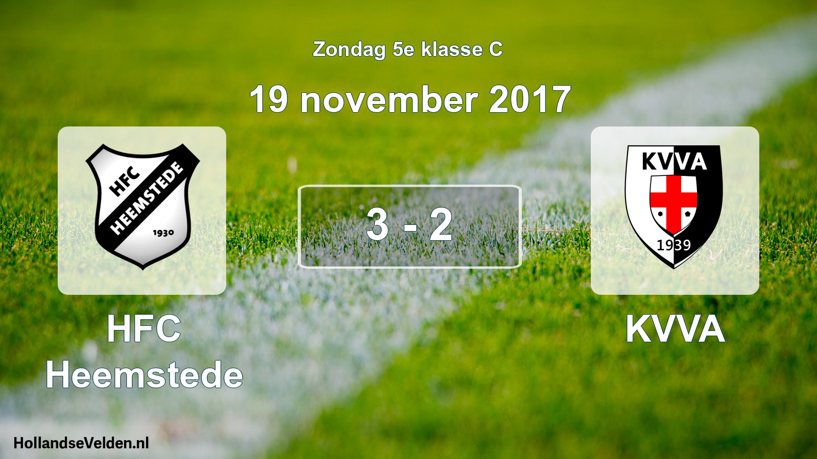 Total number of matches played: HFC Heemstede - KVVA 3 - 2 (19 November 2017)