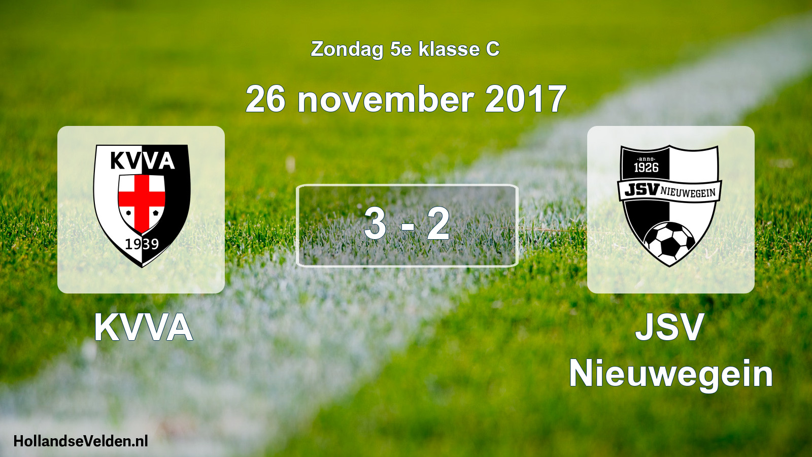 Total number of matches played: KVVA - JSV Nieuwegein 3 - 2 (26 November 2017)