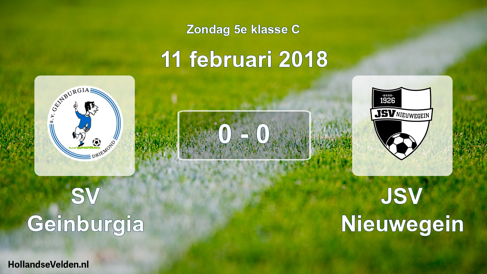 Total number of matches played: SV Geinburgia - JSV Nieuwegein 0 - 0 (11 February 2018)
