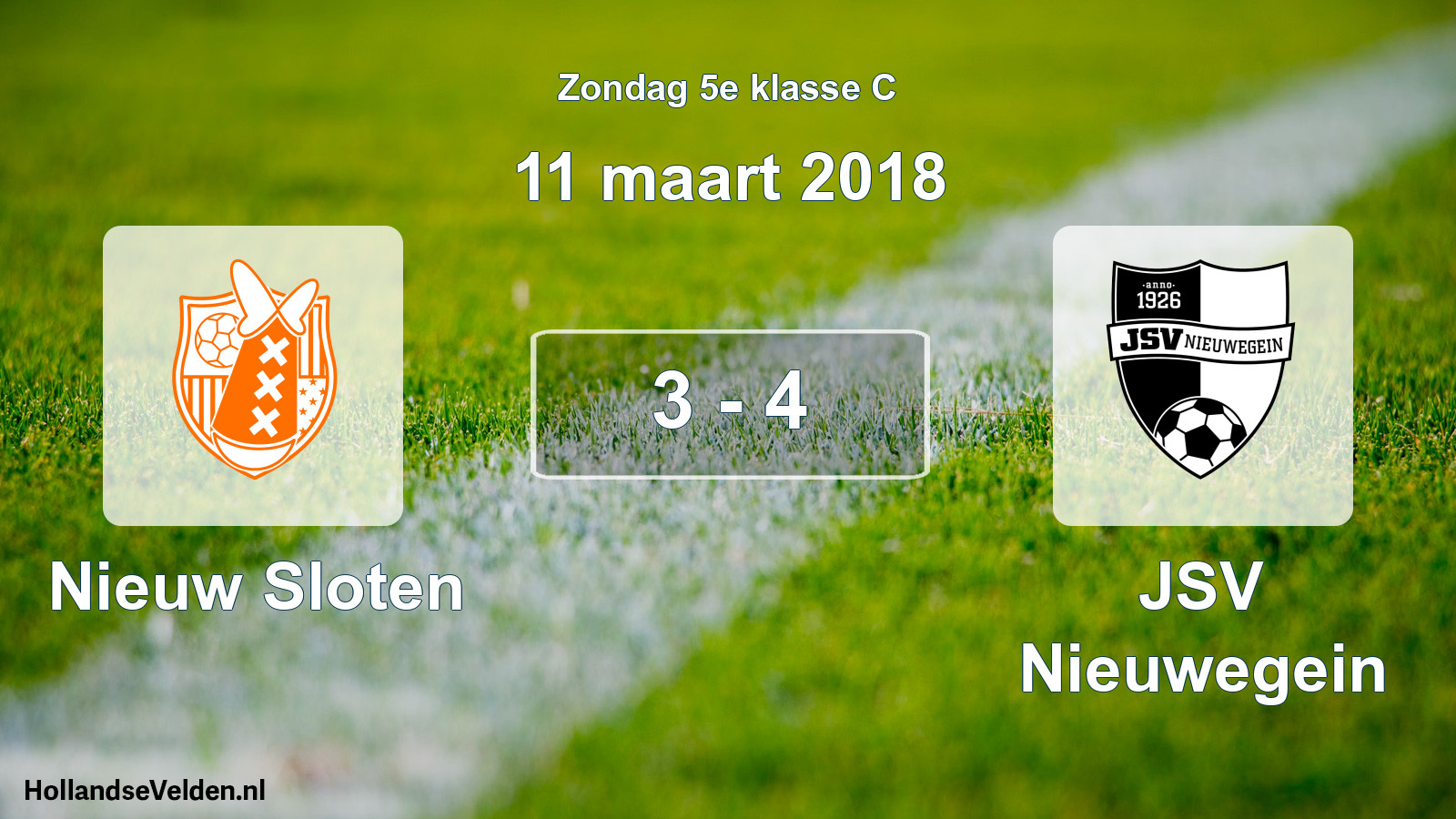Total number of matches played: Nieuw Sloten - JSV Nieuwegein 3 - 4 (11 March 2018)