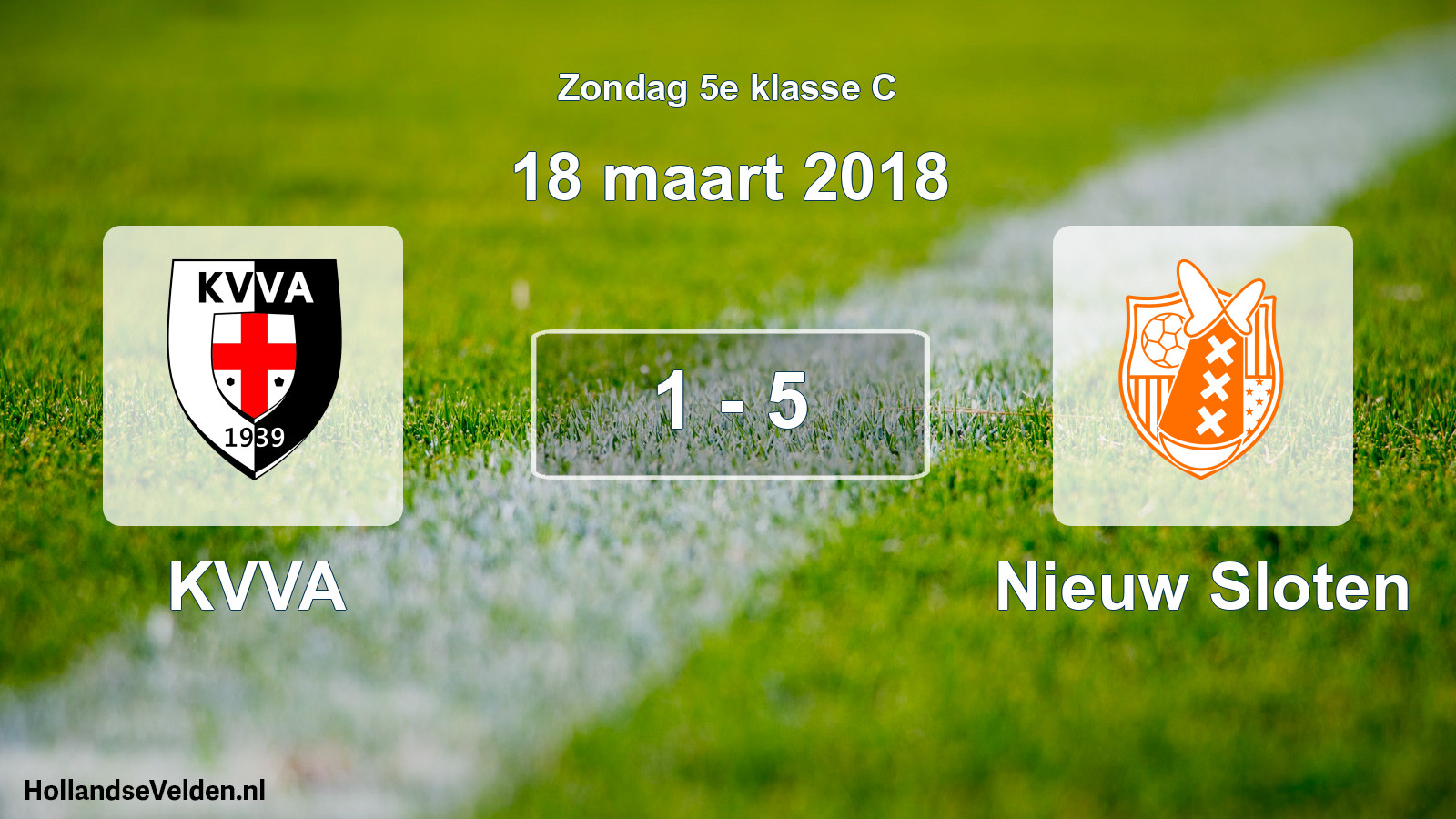 Total number of matches played: KVVA - Nieuw Sloten 1 - 5 (18 March 2018)