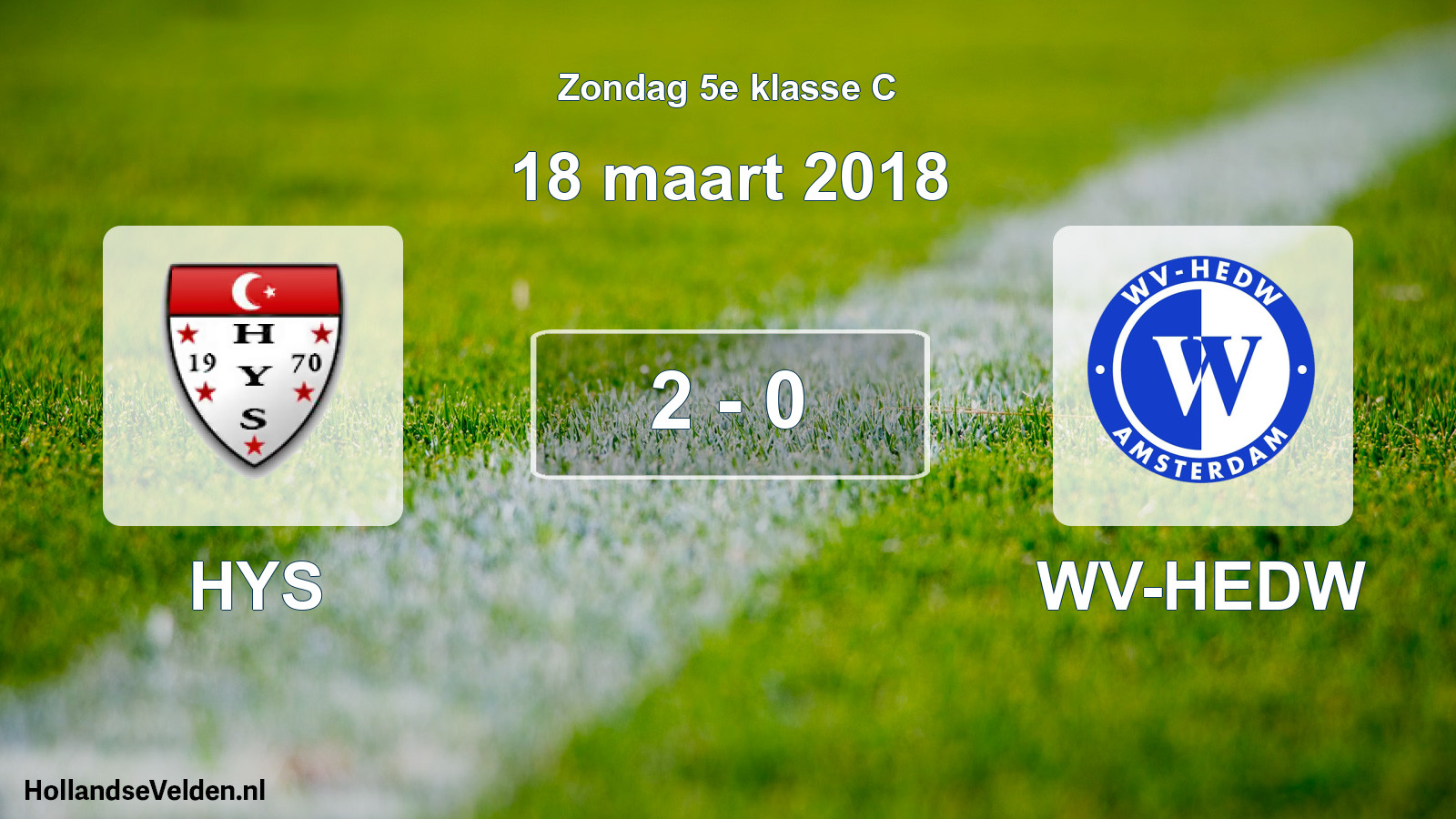 Total number of matches played: HYS - WV-HEDW 2 - 0 (18 March 2018)