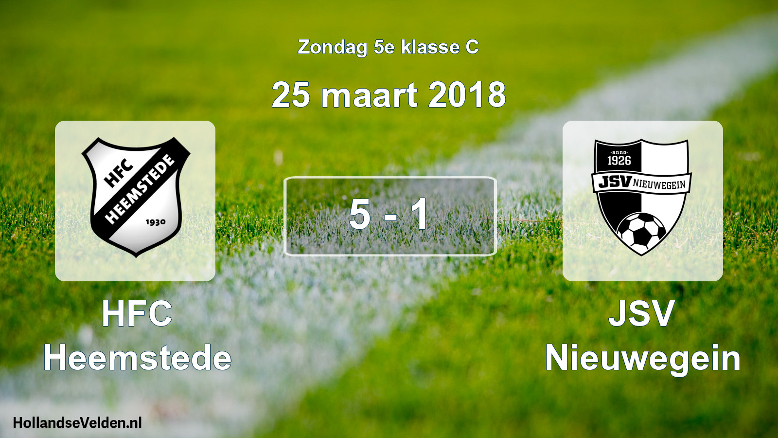 Total number of matches played: HFC Heemstede - JSV Nieuwegein 5 - 1 (25 March 2018)