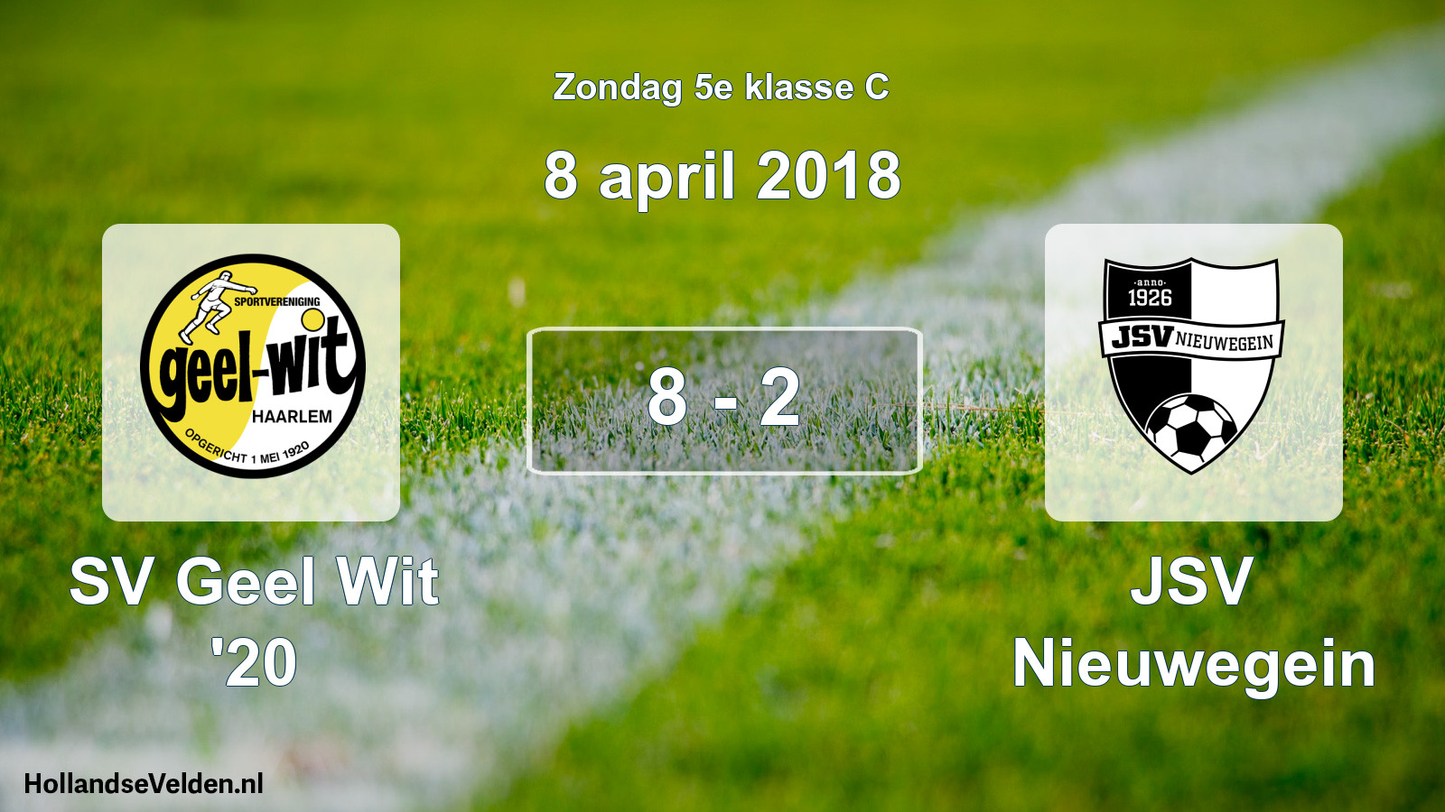 Total number of matches played: SV Geel Wit '20 - JSV Nieuwegein 8 - 2 (8 April 2018)