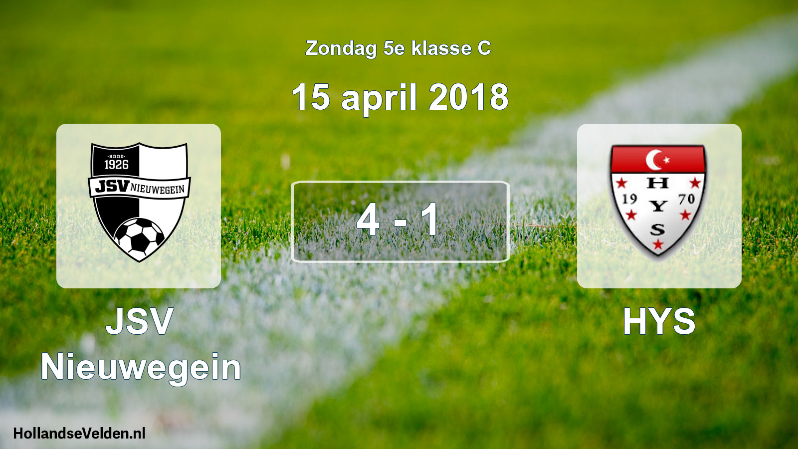 Total number of matches played: JSV Nieuwegein - HYS 4 - 1 (15 April 2018)